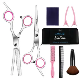 Fe-0624 Sirabe 9 Pcs Hair Cutting Scissors Set Hairdressing Kit Thinning Hairc Fe-0624 Sirabe 9 Pcs Hair Cutting Scissors Set Hairdressing Kit Thinning Hairc