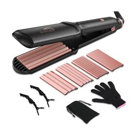 Sixriver 889327070619 Hair Crimper For Women 4 In 1 Flat Crimping Iron Plates Ceramic Wa... Fast Ship
