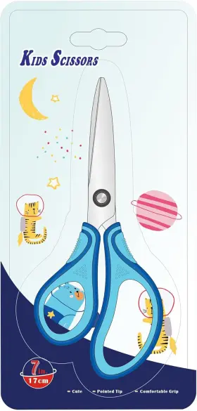 Sl03964blue Slemoon 7 Inch Real Left Handed Student Scissors Premium Stainless Steel Blades Shears For