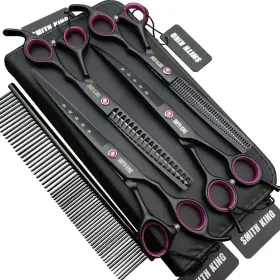 Smith King 788703929506 7.0 Inches Professional Dog Grooming Scissors Set Straight And Thinning Curve Smith King 788703929506 7.0 Inches Professional Dog Grooming Scissors Set Straight And Thinning Curve