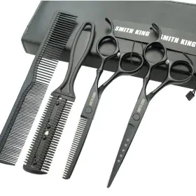 Smithking 710558302432 6.0 Inches Hair Cutting Scissors Set With Combs Lether Case Cut