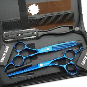 Smithking 710558302463 6.0 Inches Hair Cutting Scissors Set With Combs Lether Casehair Cutt