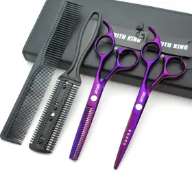 Smithking 723668090892 5.5 Inches Hair Scissors With Thinning Comb Cutting Shears Shea