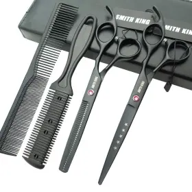 Smithking 723668091684 7.0 Inches Hair Cutting Scissors Set With Combs Lether Casehair Cutt