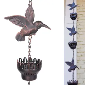 Ta2022024 Smqljxc 8.5ft Hummingbird And Cup Rain Chain Outdoor Decorative Gutter Drain Rai