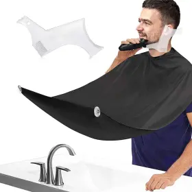 Us169-huxuxiuli Snmzlc 2-piece Set Mens Beard Shaping Tool Bib Non-stick Material A