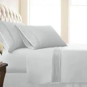Southshore Fine Living Inc. 707568272992 Vilano Pleats 4-piece 21-inch Extra Deep Pocket Shee