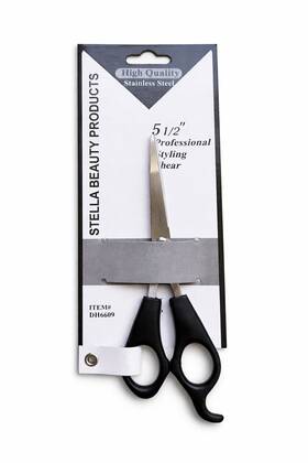 Stella Beauty Products Dh6609 5 1/2 Inch Stainless Steel Styling Shear Black Silver