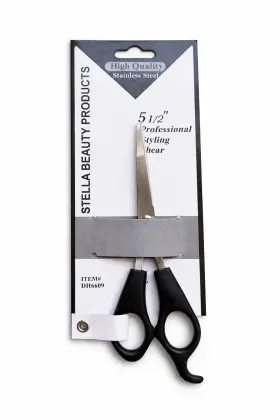 Dh6609 Stella Beauty Products 5 1/2 Inch Stainless Steel Styling Shear Black Silver