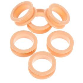 Stobok 221j506d168r 6pcs Ergonomic Compact Silicone Scissor Finger Rings - Orange Ambide