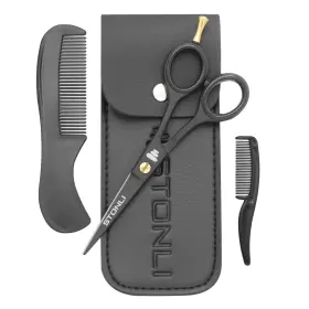 Stonli 610012456209 5 Inch Beard And Moustache Scissors With Comb Pouch - Small Hairdressing Scis