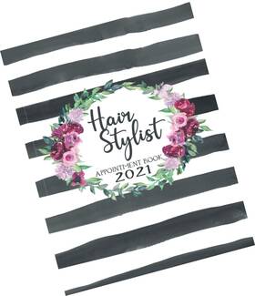 Strendier 798560162436 Hairstylist Appointment Book 2021 Hairdresser Log With A -