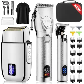 978-silver Suttik Professional Hair Clippers And Trimmers Set Electric Razor Foil Shave