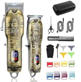 Lm-2025 Suttik Professional Barber Hair Clippers And Trimmers Set Cordless Ki