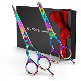 Suvorna 810899020047 5.5 Inch Hair Cutting Scissors Professional With Thinning Shears For
