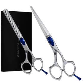 Suvorna 810899020085 6 Inch Hair Cutting Scissors And Thinning Shears Set - Professional Razor Edge Hair