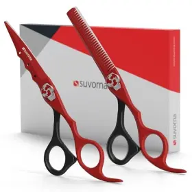 Suvorna 810899022256 6.5 Inch Hair Scissors Professional With Thinning Shears For Cutting Suvorna 810899022256 6.5 Inch Hair Scissors Professional With Thinning Shears For Cutting
