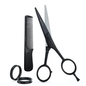 Bm-2112-blk-0500 Suvorna Small Scissors With Comb For Beard Mustache Facial Nose Eyebrow Ear Hair