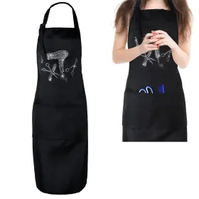 642089 Synhhergyx 1 T2qxtmzwv Hair Stylist Apron With 3 Pockets Cutting Rhinestone Tools W