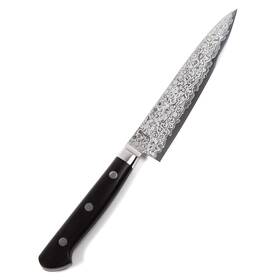 Syosaku 589841750375 Japanese Petty Knife Shaded Damascus Vg-10 16 Layer Black Pakkawood Handle 5