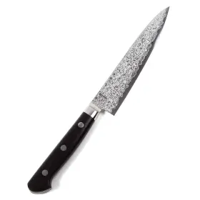 Syosakupettyksdvg1016bpw Syosaku 589841750375 Japanese Petty Knife Shaded Damascus Vg-10 16 Layer Black Pakkawood Handle 5