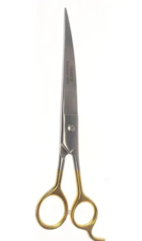 Tamsco 810136007787 Barber Shear 8-inch Curved Blade Stainless Steel Ice Tempered Beveled Edge