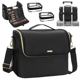 Abag745 Tanto Large Makeup Bag Tattoo Case With 2 Inner Removable Pouches Professional Ma