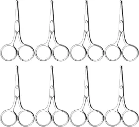 Zyx-scissor8-round Tbestmax 8 Pack Small Round Tip Scissors - Professional Grooming For Hair Eyebrows Nose