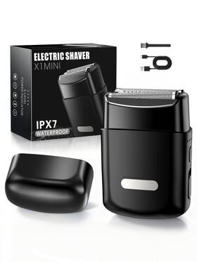 Teckygem 727984896565 Electric Foil Shavers For Men Mini Razor With 3 Floating Blades Ip