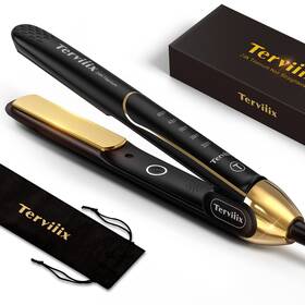 Terviiix 798336580067 100% Titanium Flat Iron 24k Salon Professional Hair Straightener An