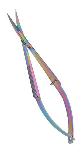 The Unique Edge 35301-t Titanium Spring Action Scissor - 4.75 Inch German Stainless Steel Curved Tip Sn