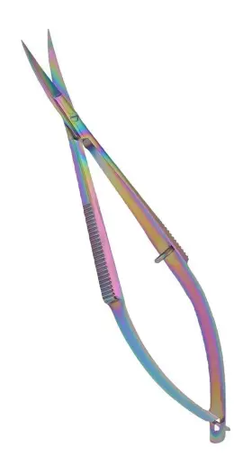 35301-t The Unique Edge Titanium Spring Action Scissor - 4.75 Inch German Stainless Steel Curved Tip Sn