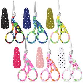 Therwen Gfa-therwen-728 6 Pcs 3.6 Inch Embroidery Scissors With Artificial Leather Cover Stai
