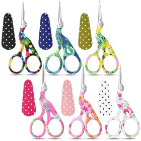 Gfa-therwen-728 Therwen 6 Pcs 3.6 Inch Embroidery Scissors With Artificial Leather Cover Stai