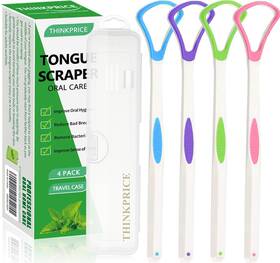 Thinkprice Tp-ts4 Tongue Scraper Cleaner 100% Bpa Free Scrapers With Travel Handy Case F