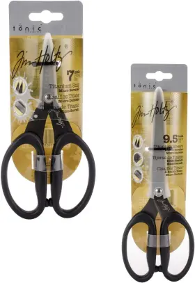 819e-817e Tim Holtz Micro-serrated Titanium Shears And Snips Scissor Set 9.5 Double Beveled