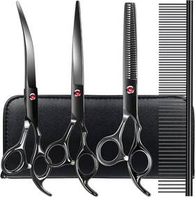 Tinmarda Tmd04017877 Professional Dog Grooming Scissors Kit Black 5 In 1