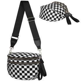 Titosha Ff-02 Oversized Nylon Bum Bags For Women Crossbody Adjustable Strap Black