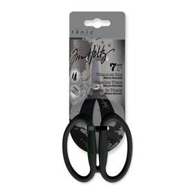Tonic Studios Pc-817 Tim Holtz Small Titanium Scissors - 7 Inch Mini Snips With Micro Serrated Bla