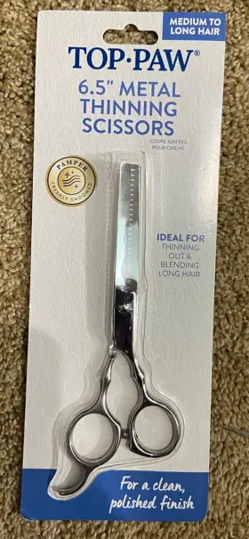 Top Paw 737257867888 6.5 Inch Grooming Metal Thinning Scissors Out And Blending Long Hair