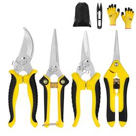 Topbooc Gps-05 5 Pack Garden Pruning Shears Stainless Steel Blades Handheld Scissors Set Wi