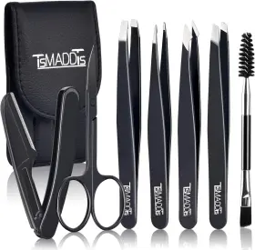 Mza014 Tsmaddts 7pc Professional Stainless Steel Tweezers Women Precision Eyebrows W Scissors