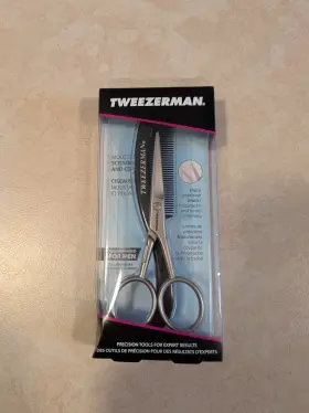 Tweezerman 038097009606 Heavy-duty Stainless Steel Moustache Scissors With Large Finger Holes