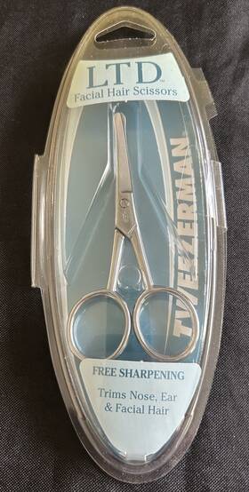 Tweezerman 29055-l New Ltd Facial Hair Scissors Trims Nose Ear Face Rounded Tip