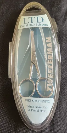 29055-l Tweezerman New Ltd Facial Hair Scissors Trims Nose Ear Face Rounded Tip