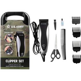 U.s. Army 840272804865 U.s. Hair Clippers For Men 10 Piece Corded Barber Trimmer Set With 4 Gu
