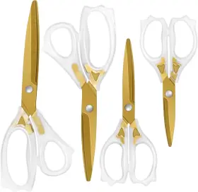 Uaugulft 744759268969 Acrylic Scissors Ultra-sharp Titanium Coated Blades And Ergonomic Clear Handle