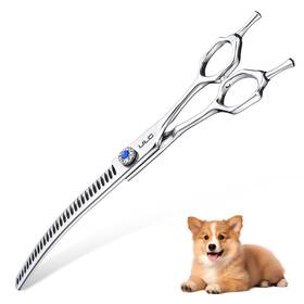 Ulg 20250403 7.5 Inch Curved Professional Dog Grooming Shears 30-tooth Precision Thinning