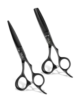 Ughc04-6cr1305a-bk1p-us Ulg Hair Cutting Scissors Set 2-pack Haircut Shears And Thinning Er