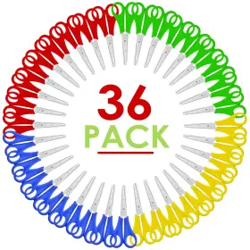 Ultimate Stationery 810106961644 Kids Scissors 5 Inch 36 Pack Safety School For Blunt Tip Ass